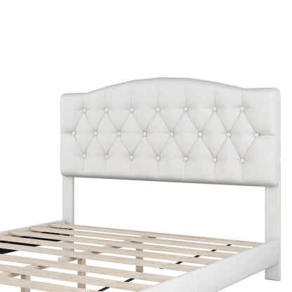 Domoni Queen Size Platform Bed Frame - Beige