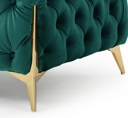 Pratt Tufted Velvet Loveseat - Green