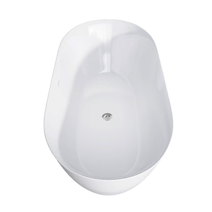 Onpa 55" Oval Shape  Acrylic Freestanding  Soaking Bathtub - Gloss WhiteOnpa