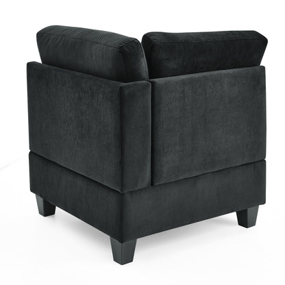 Supa Modular Sectional Velvet Sofa Set 4 - Black