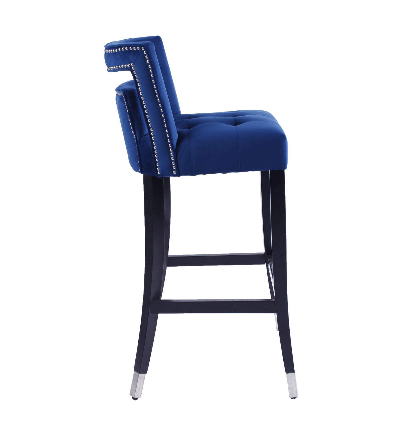 Xavier Suede Velvet Bar Stool - Navy Blue Set of 2