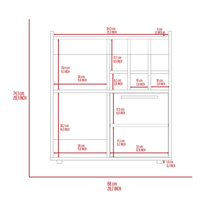 Whitlock 6-Bottle 2-Shelf Bar Cabinet - Gray