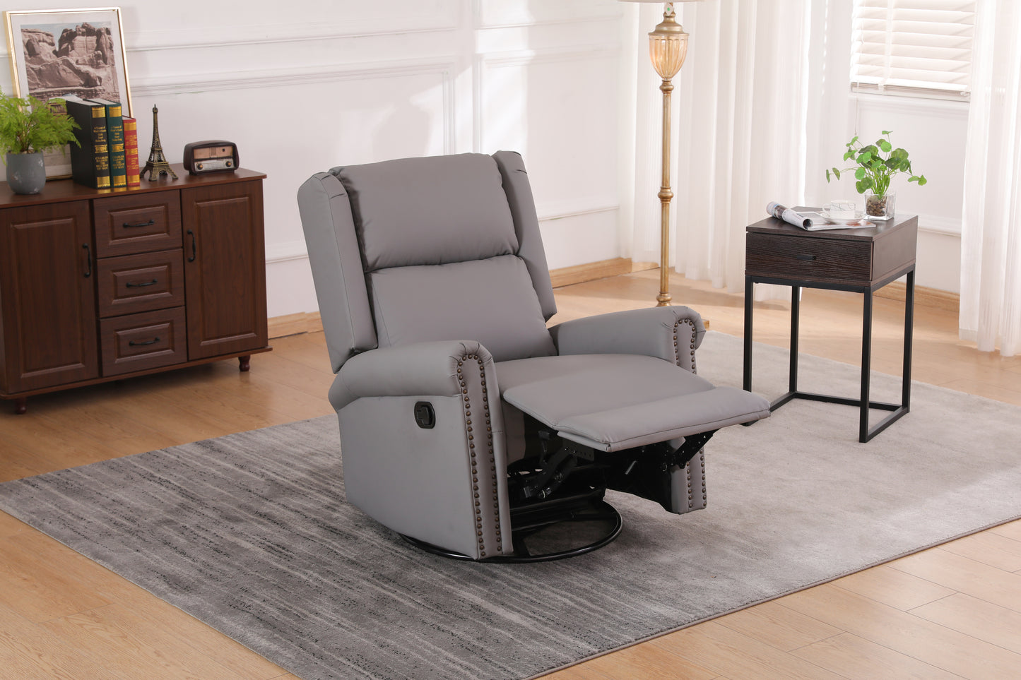 Daniela 360 Swivel Manual Recliner - Gray