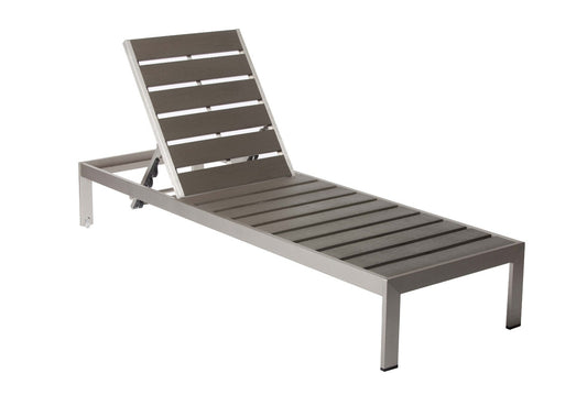 Odelia Anodized Aluminum Wheeled Lounger - Gray