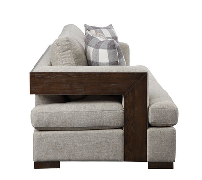 Niamey Fabric Loveseat w/2 Pillows - Walnut