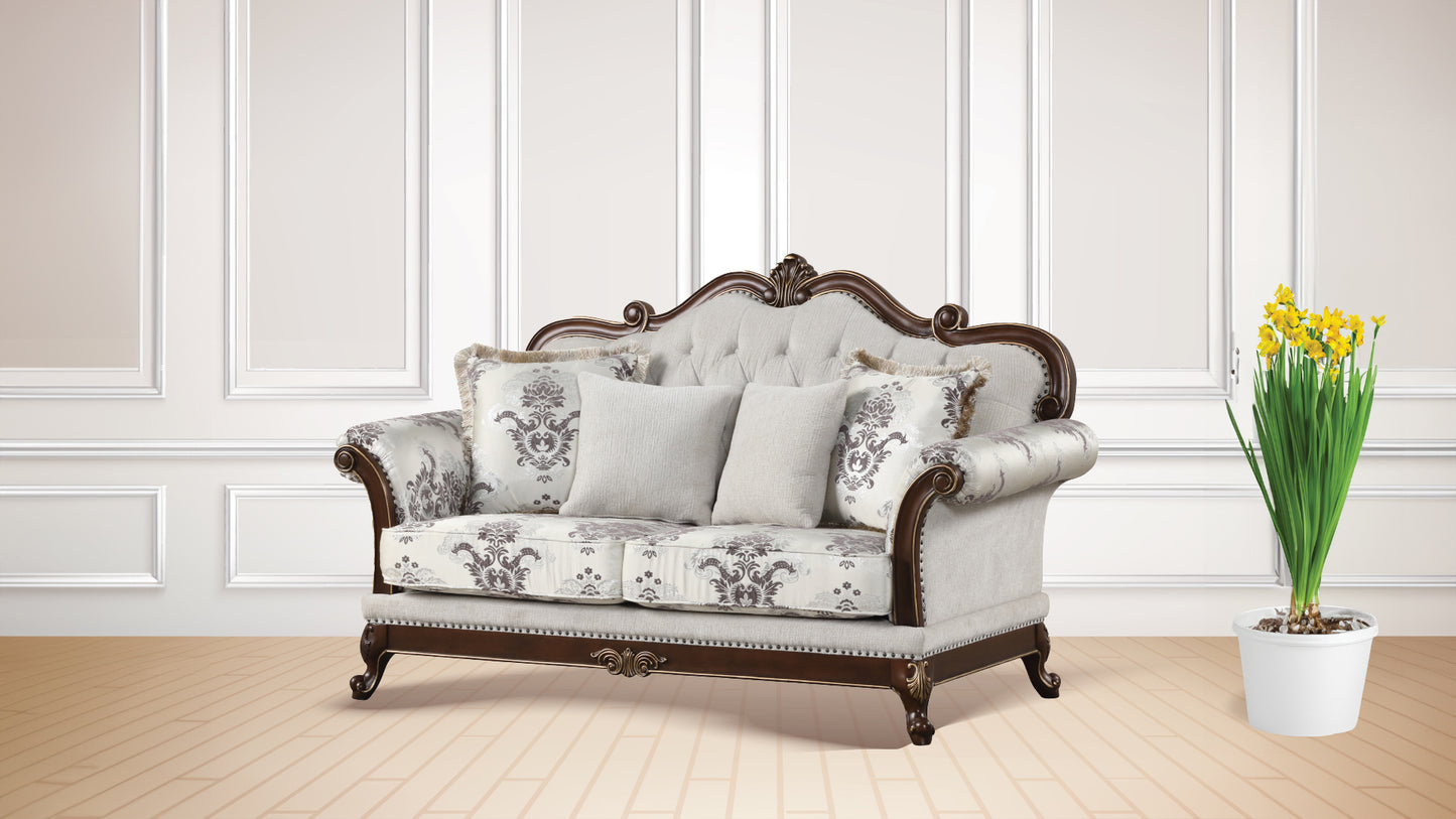 Gloria Tufted Loveseat - White