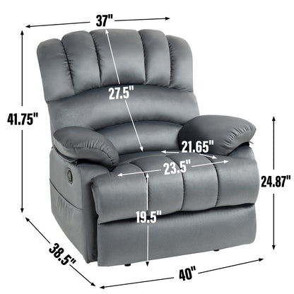 Thomson Large Fabric Recliner Chair - Gray - Dark Gray