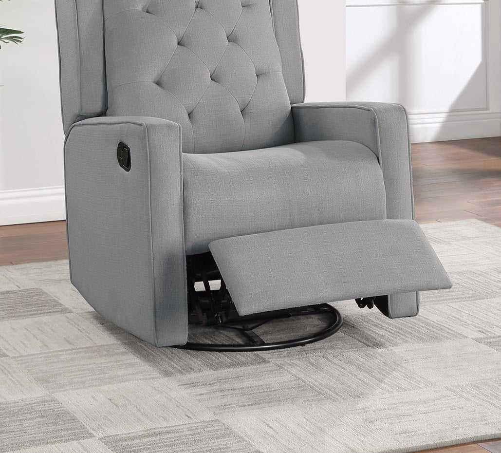 Nelson Polyfiber Swivel Recliner Chair - Dark Gray