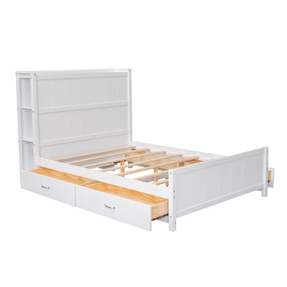 Zeal Full Size Platform Bed w Storage - White