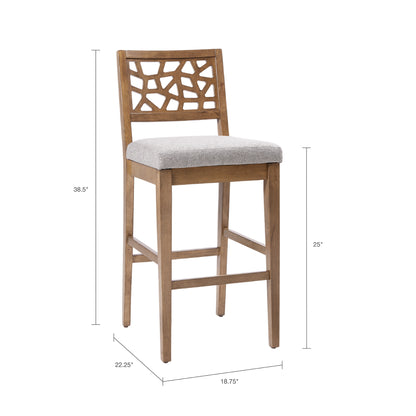 Crackle Counter Stool- Light Gray