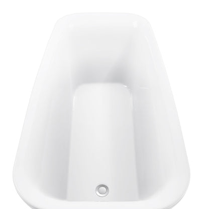 Amir 66" Acrylic Freestanding Soaking Bathtub  - White