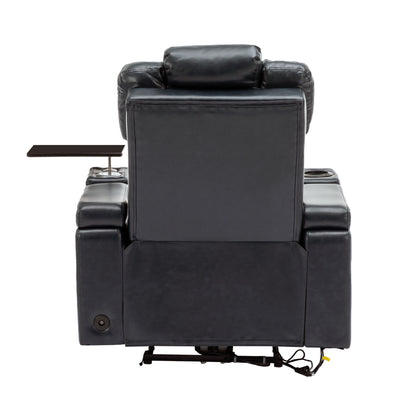 Xavier PU Leather Power Recliner - Black