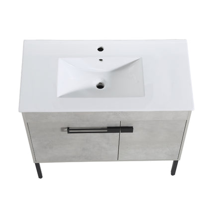 Blissful Aqua Bathroom Vanity With Sink - Gray