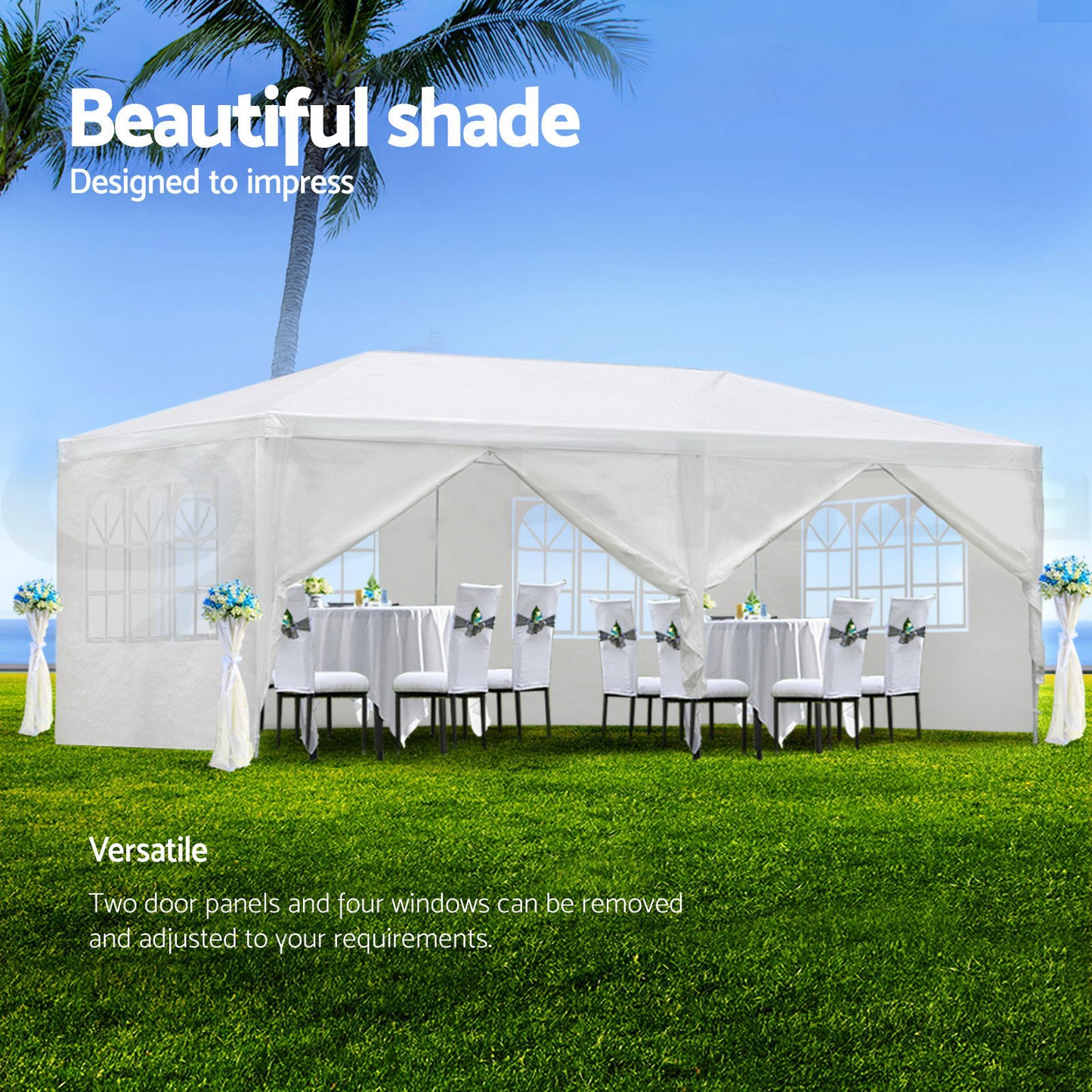 EZ 10x20 ft Wedding Party Canopy - White