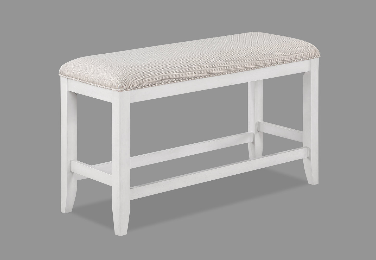 Roisin Fabric Upholstered Counter-Height Bench - White