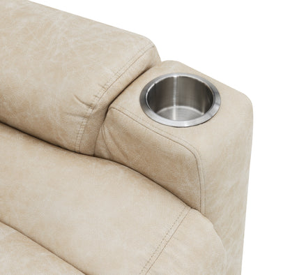 Victory Power Lift Recliner with Heating and Massage - Light Brown