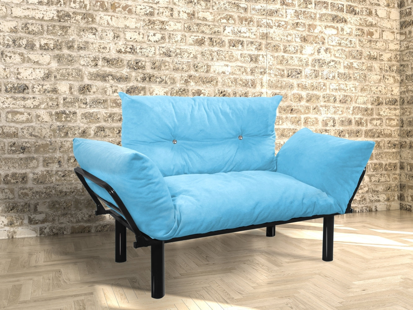 Ada Futon Loveseat - Turquoise