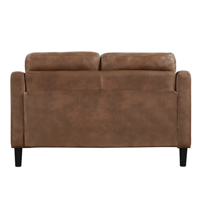 Neo Loveseat Button Tufted Contoured Arms - Brown