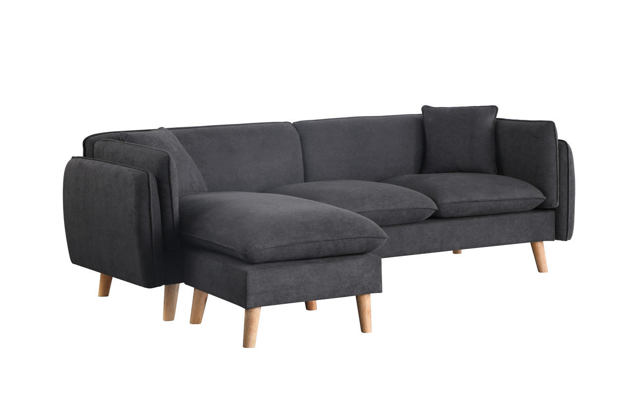 Brayden Fabric Sectional Sofa Chaise - Dark Gray