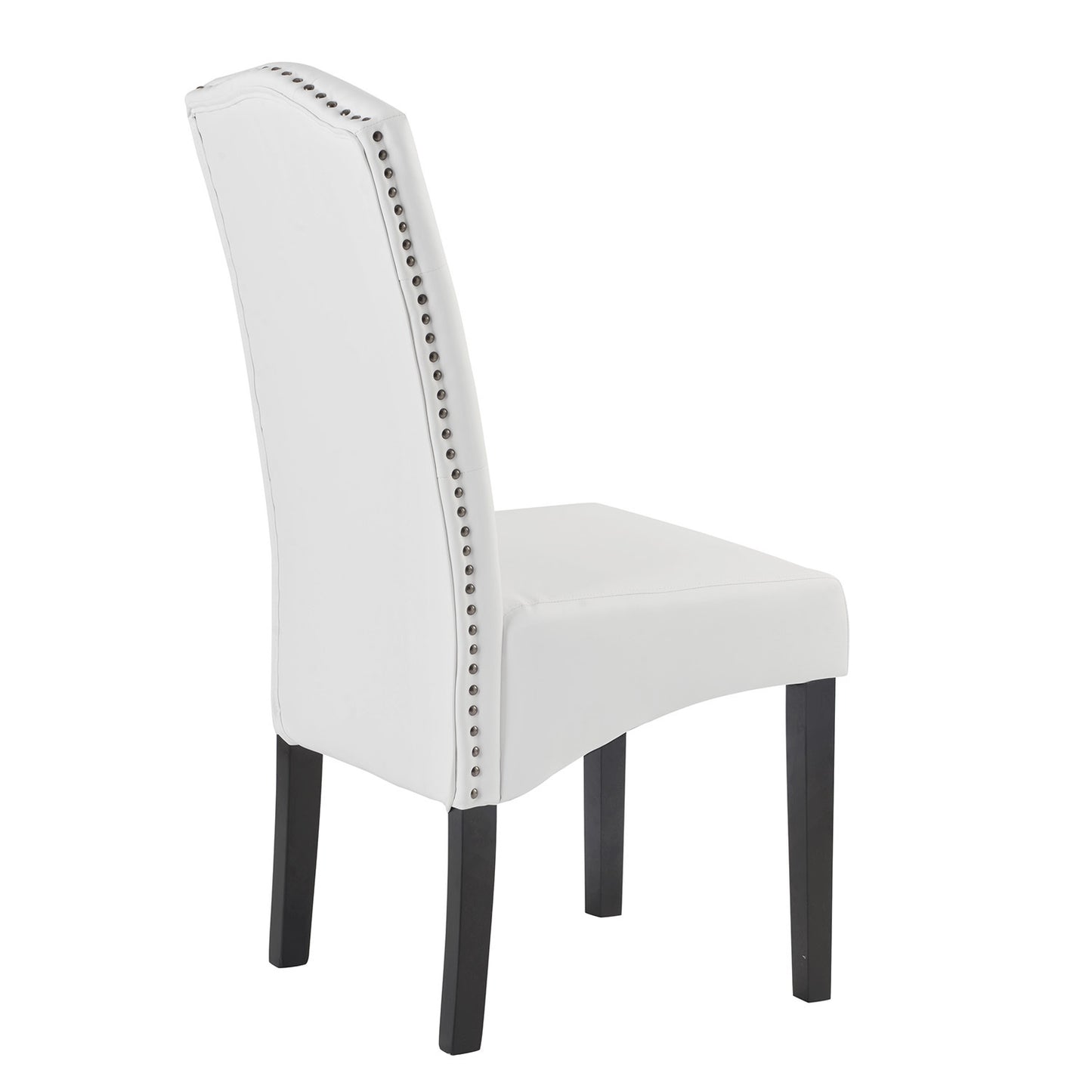 Tulay Dining PU Chair with Solid Wood Leg - White