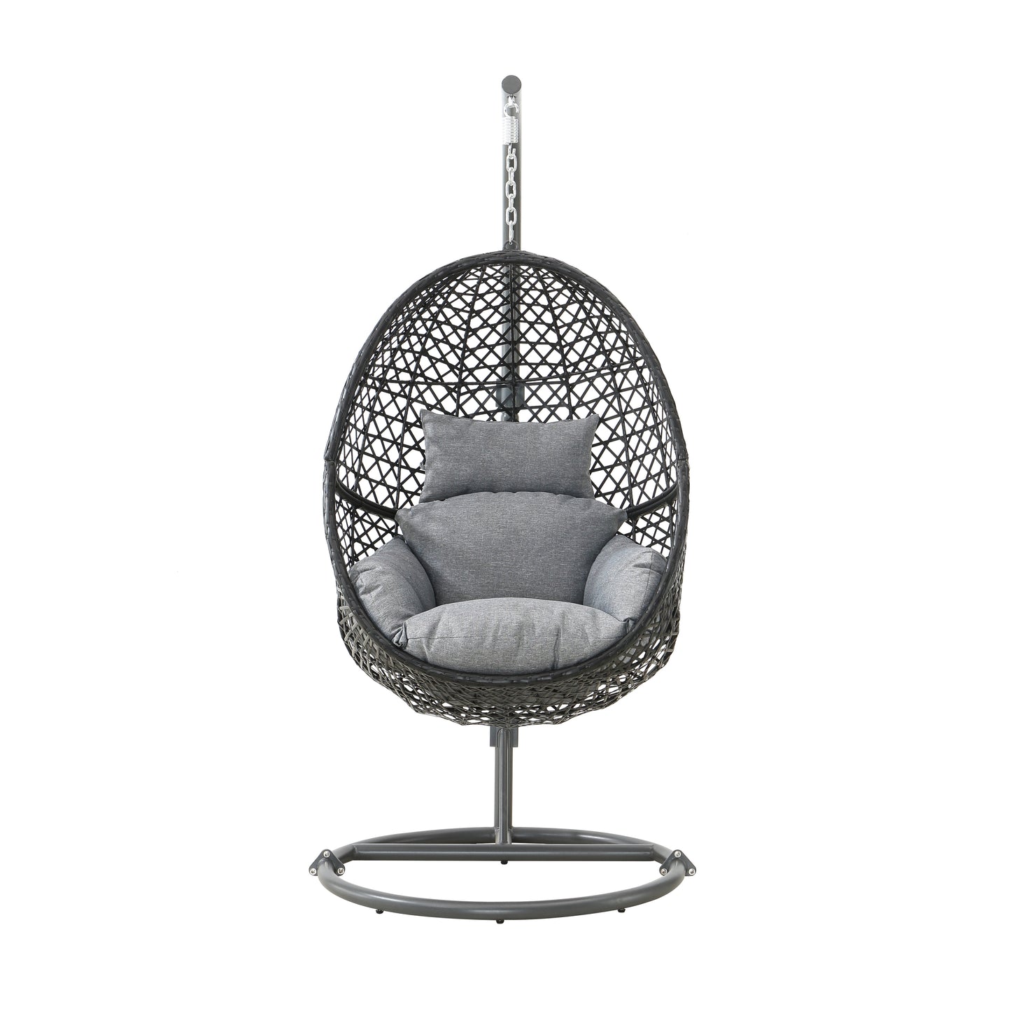 Lulu Patio PE Rattan Swing Chair With Stand - Gray