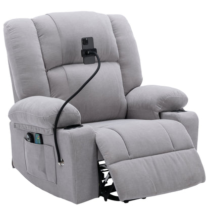 Dawson Power Lift Recliner with Massage - Gray