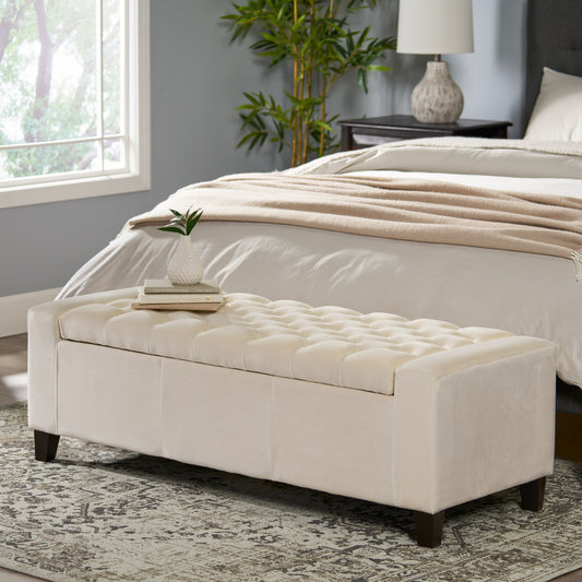 Guernsey Storage Ottoman - Ivory