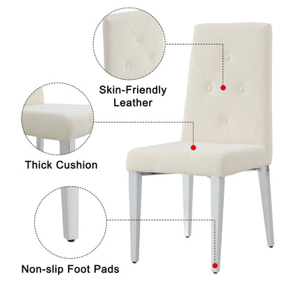 Galvin Velvet Dining Chairs with Metal Legs (Set of 4) - Beige