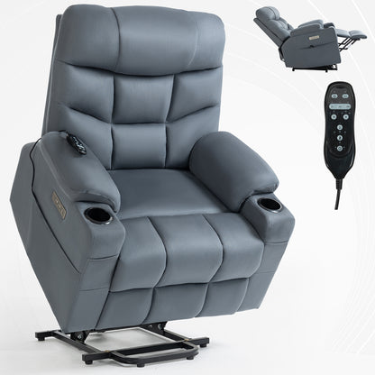 Okin II Power Lift Fabric Recliner Chair with Massage & Heat - Blue