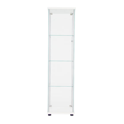 Rex 4 Shelves Glass Display Cabinet - White