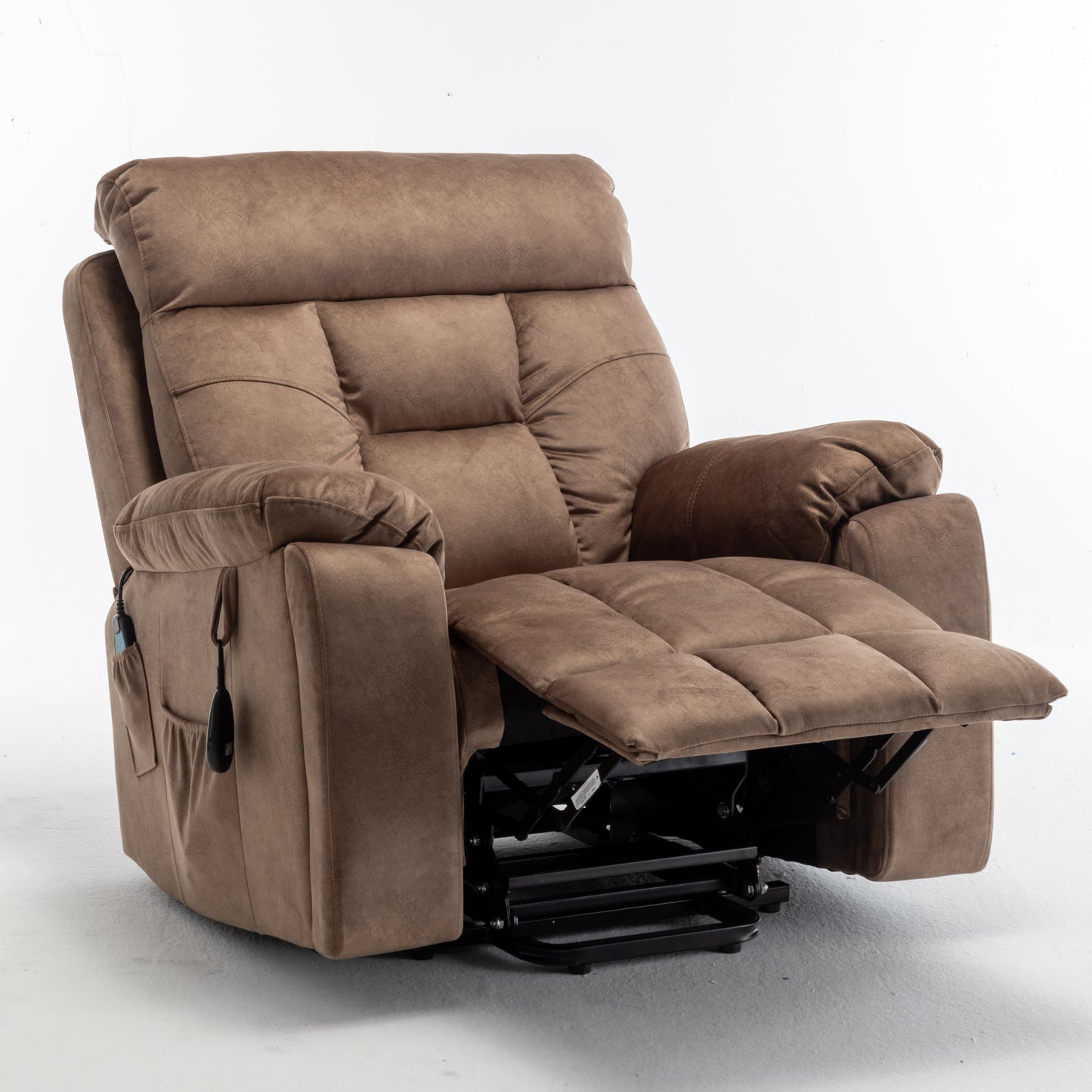 Wilson Power Electric Velvet Reclining Chair - Brown