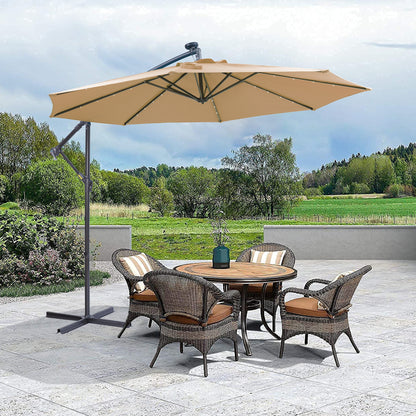 Codi Solar LED Patio Outdoor Umbrella - Taupe