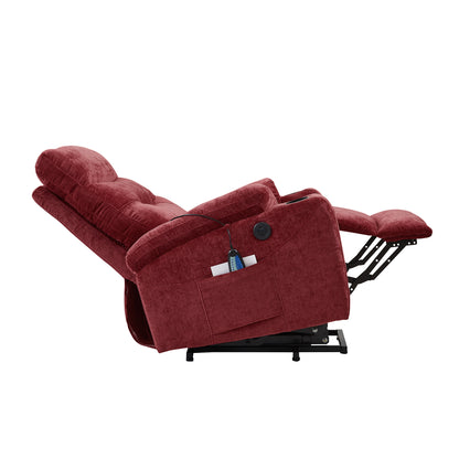 Trek Electric Power Lift Recliner Chair with Massage and Heat - Red