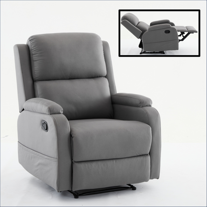 Davila Manual Reclining Sofa Chair with Footrest - Gray