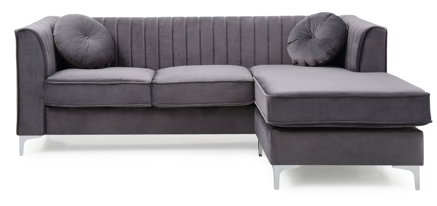 Delray Sectional Sofa Chaise - Gray