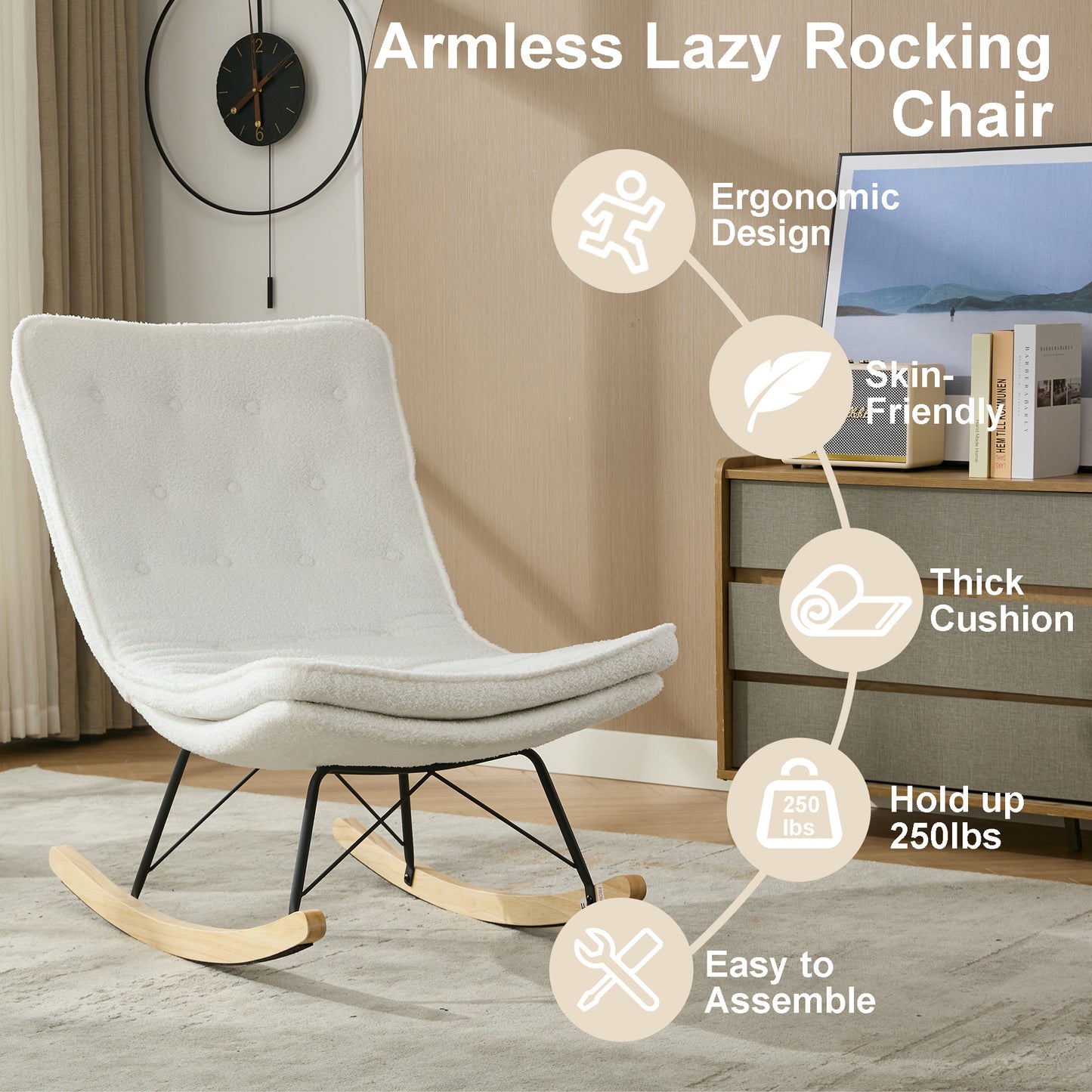 Lazy Rocking Chair - White