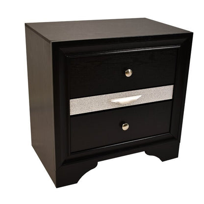 Belle Wood Nightstand - Black