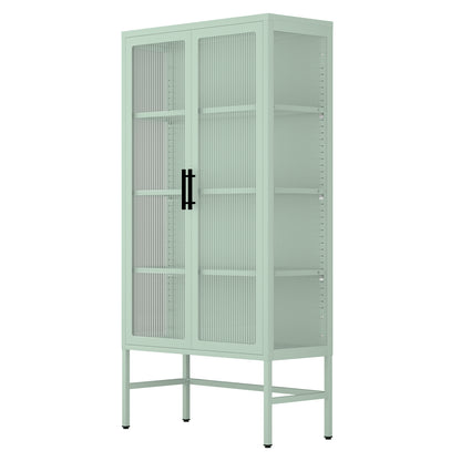 Pratt Glass Double Door Storage Cabinet - Mint Green