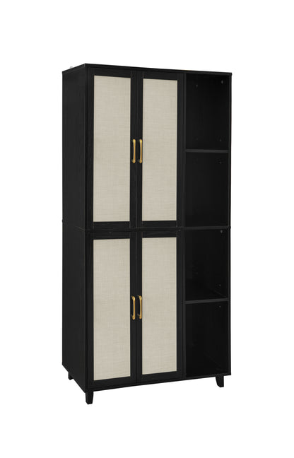 Acuna II 4 Door Storage Cabinet - Black