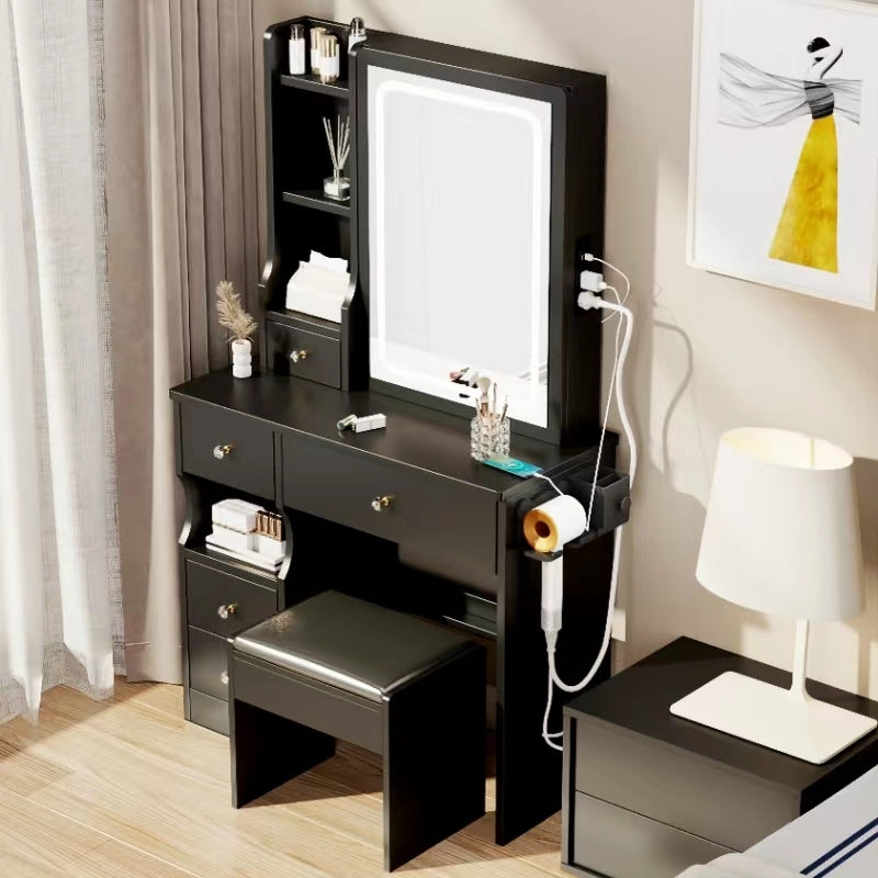 Dova II Makeup Vanity Desk Set - Black