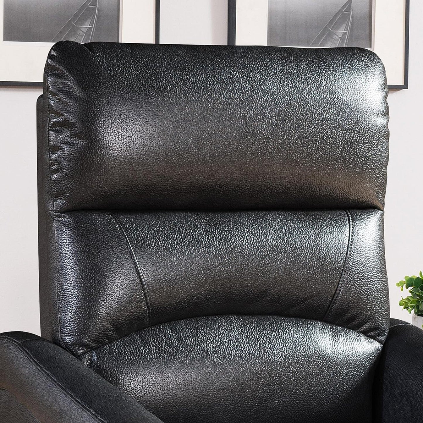 Onyx Faux Leather Upholstered Power Reclining Chair - Charcoal