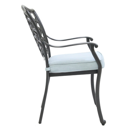 Rosita Patio Dining Arm Chair (Set of 2) - Light Blue