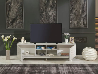 Lina Mid Century Modern TV Stand - Grey