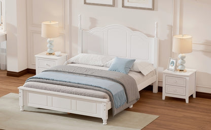 Quarto Full Size Wood Platform Bed Frame - White