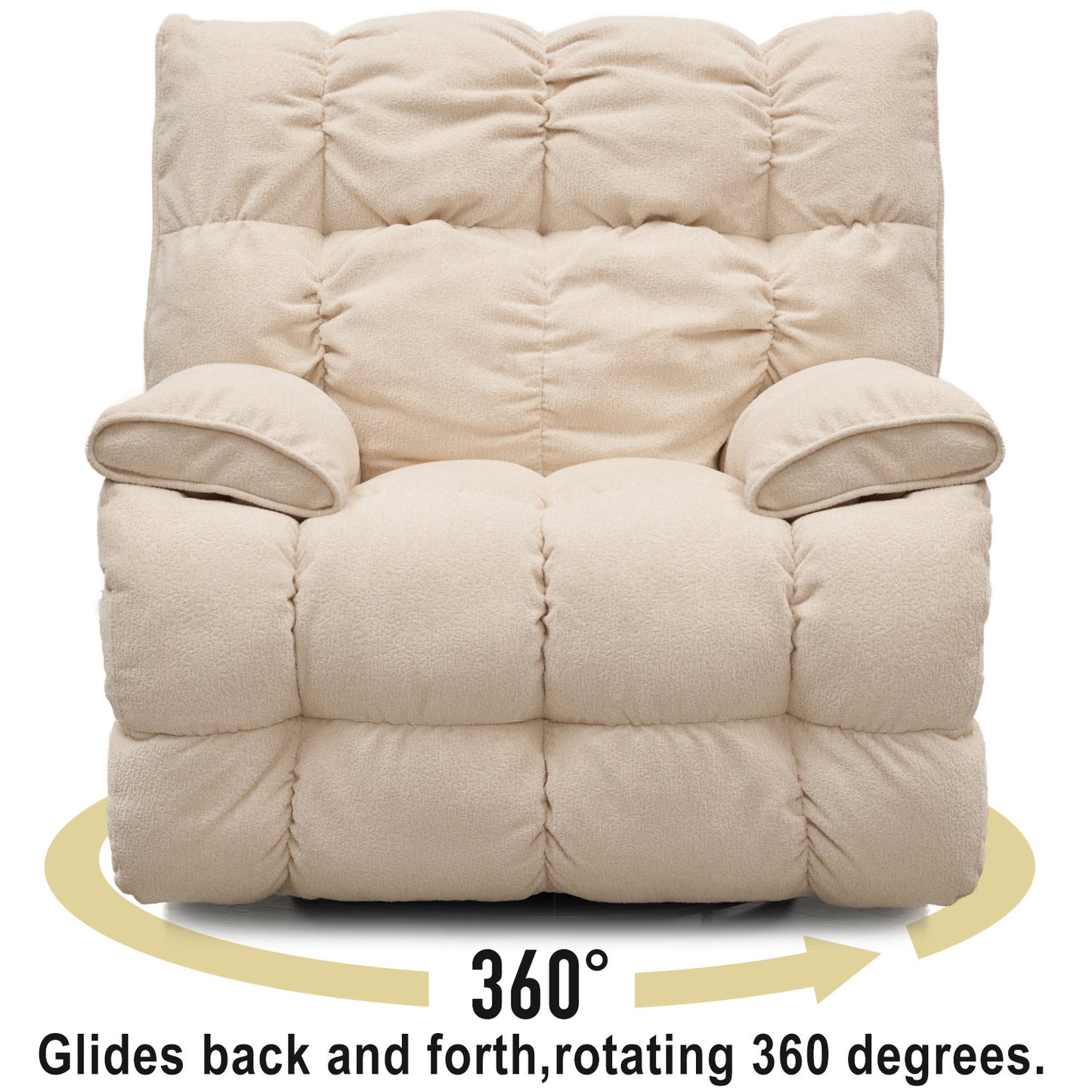 Cloud Swivel Rocker Recliner Chair - Cream