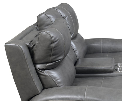 Ray Leather Power Reclining Loveseat with Console