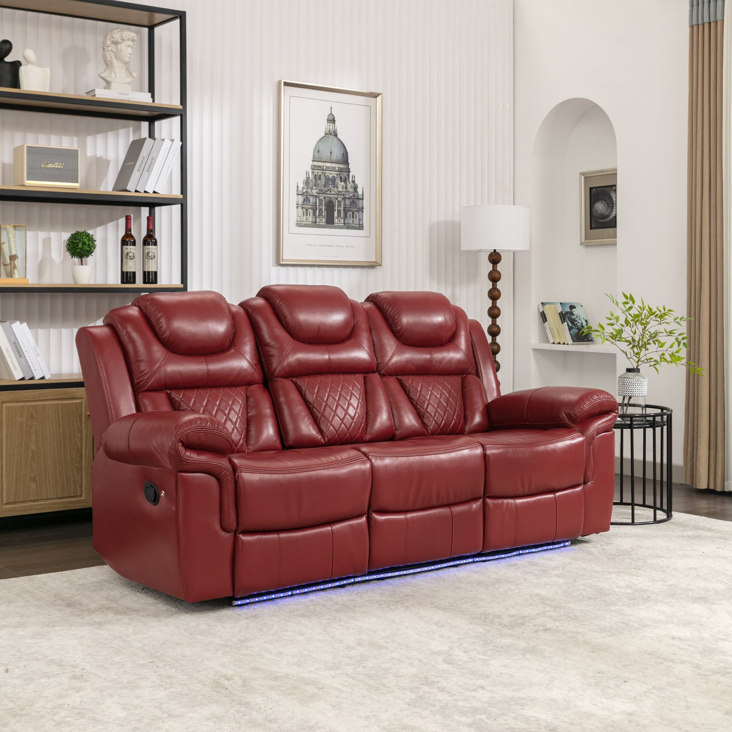 Milo 3 Pieces Recliner Sofa Sets - Red