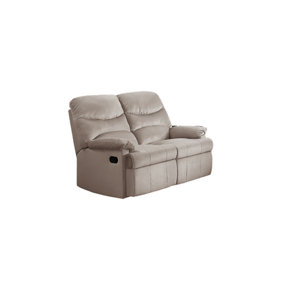 Bray Manual Recliner Velvet Loveseat - Light Brown