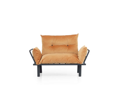 Sona Futon Loveseat - Mustard