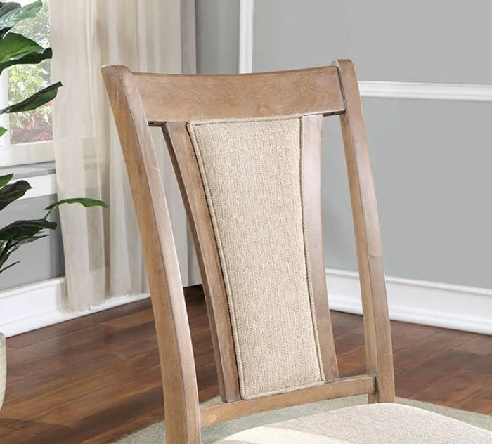 Tricia Wooden Dining Chair (Set of 2) - Natural+Beige